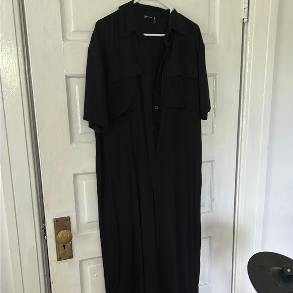 ASOS Black Buttoned Jumpsuit with Collar